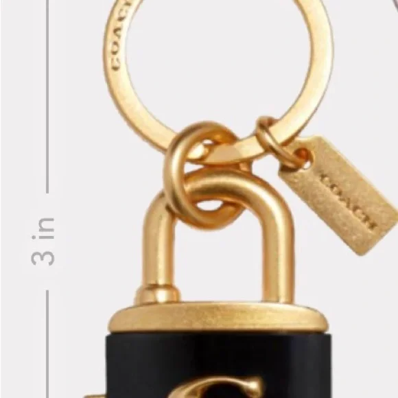 NWT Coach 2 Pc Lock & Key Double key rings/Bag Charm Unisex - Picture 5 of 10